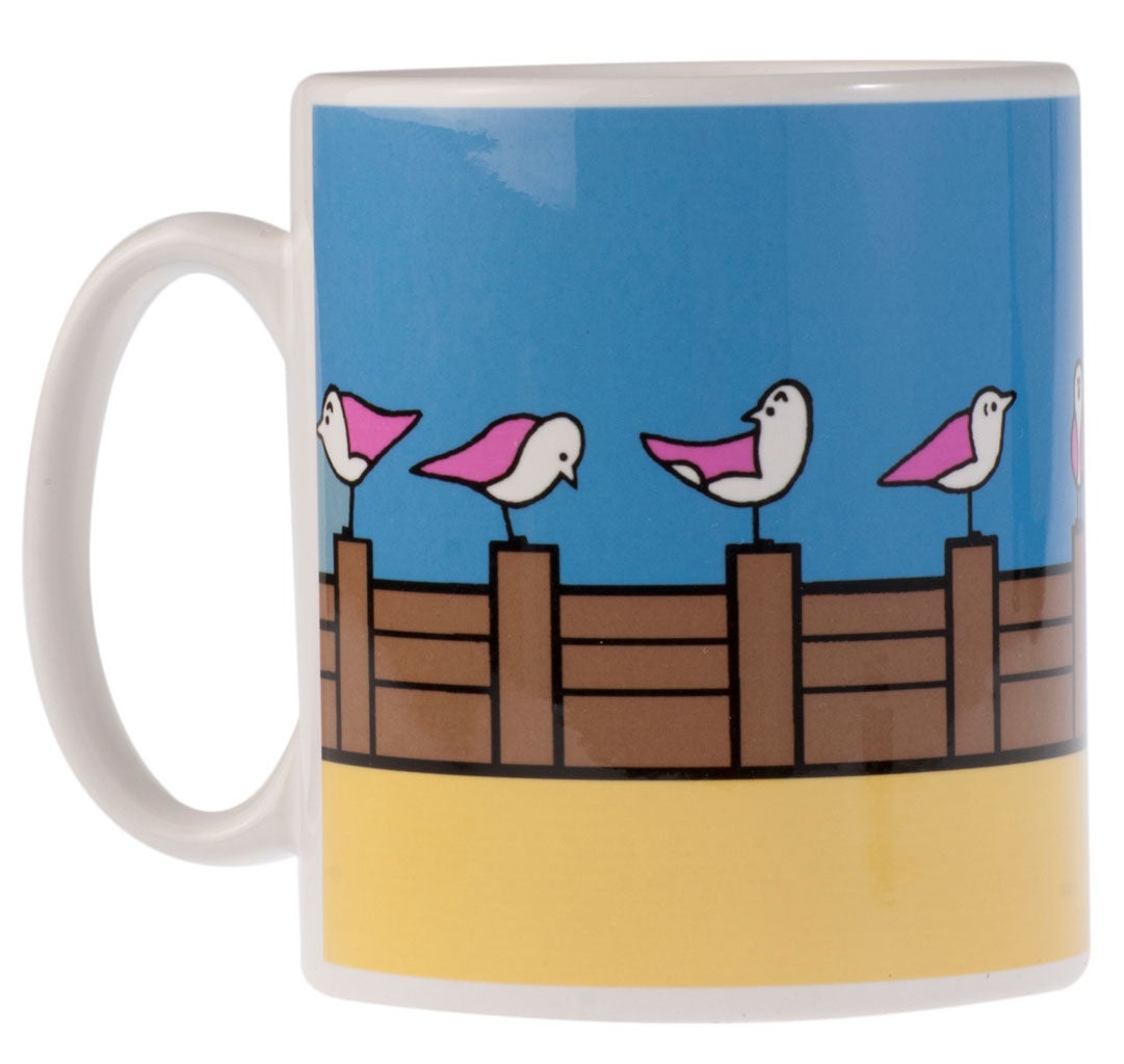 This gloriously British mug is one of a collection from The Contemporary Home, the website that sells cool retro home accessories and furnishings. The seven mugs depict sunny seaside scenes starring seagulls and beach-huts. Perfect for cheering up a chilly summer's day. £9.99 each, tch.net