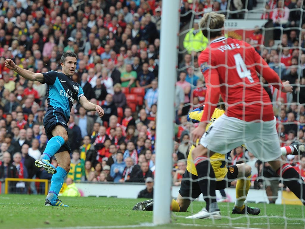 Robin van Persie pictured at Old Trafford