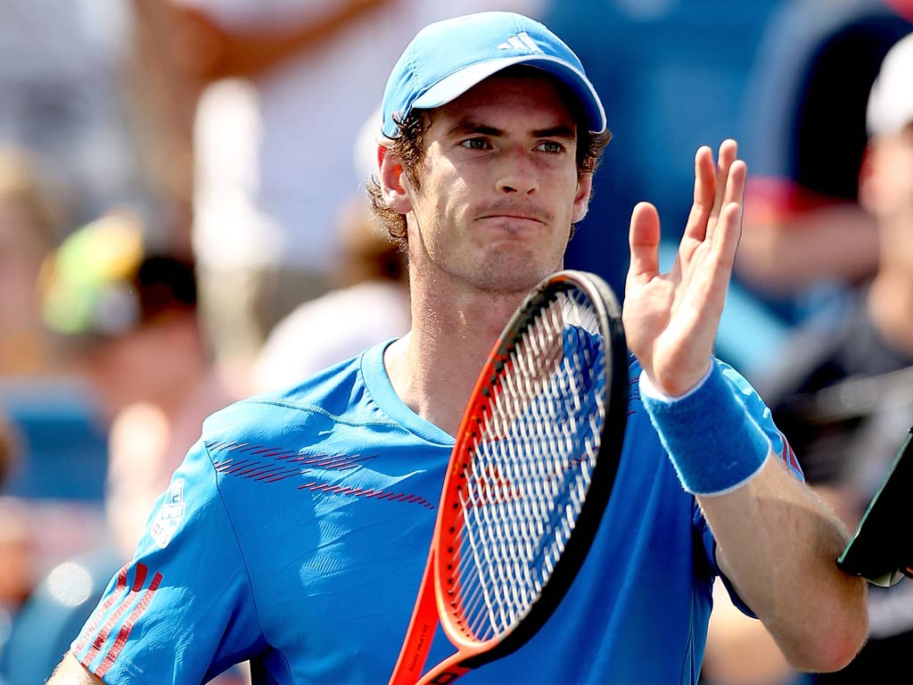 Andy Murray in action in the Cincinnati Open