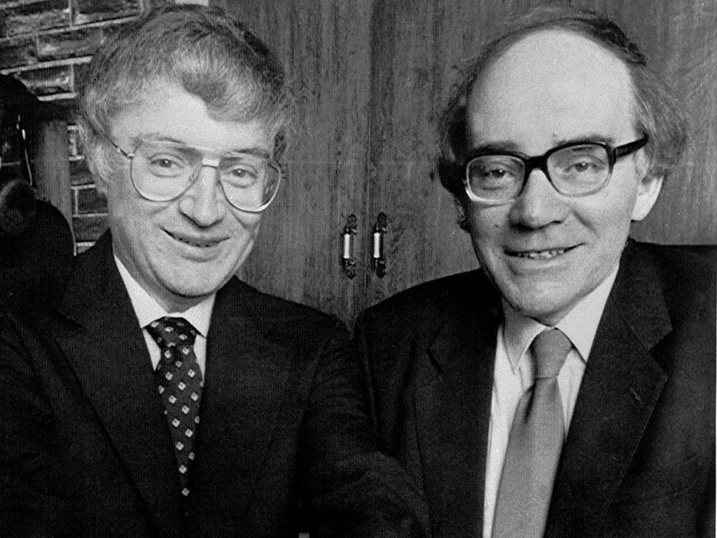 A flair for new ideas: Fleischmann (right) with Stanley Pons in 1989