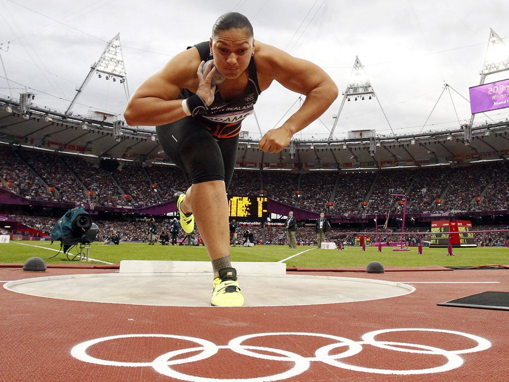 Valerie Adams won gold after a rival's disqualification