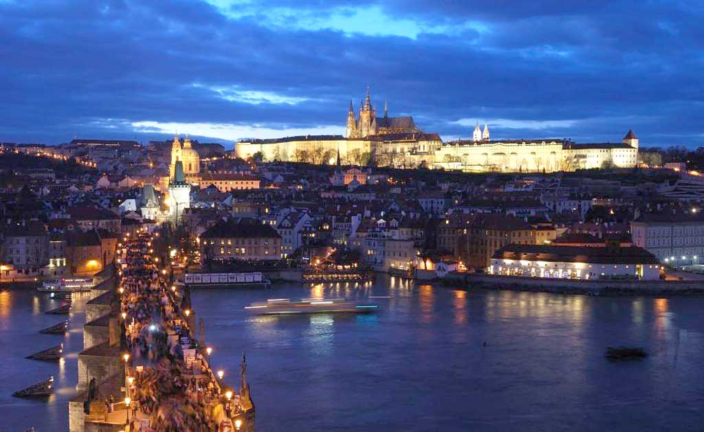 Shine a light: Prague Castle illuminated at night