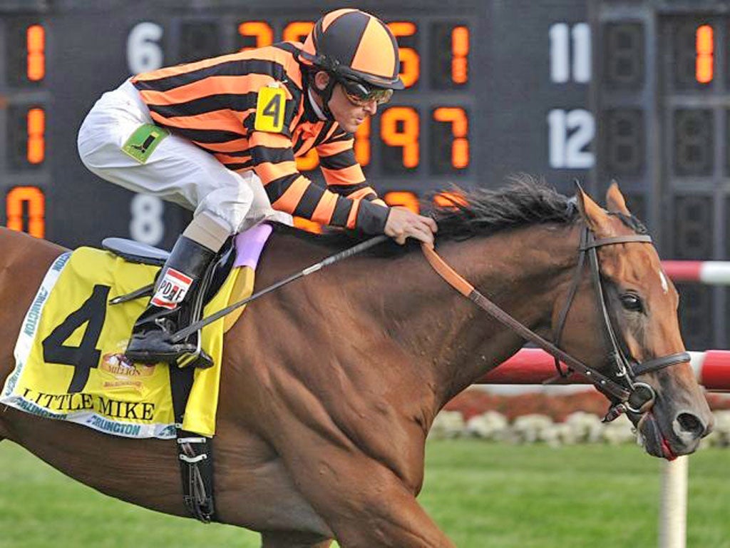 Ramon Dominguez and Little Mike win last Saturday’s 30th Arlington Million