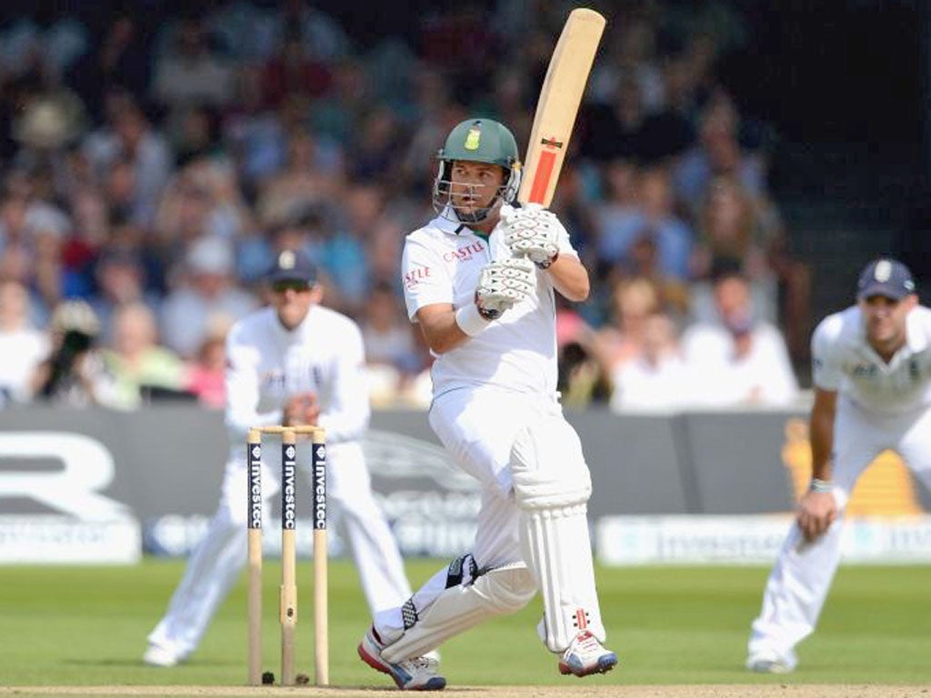 Jacques Rudolph, of South Africa, plays a shot yesterday