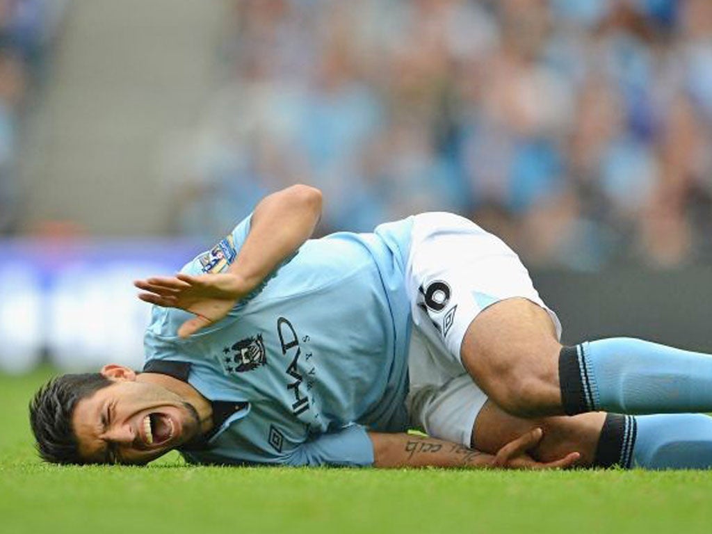 Sergio Aguero was injured just eight minutes into the season