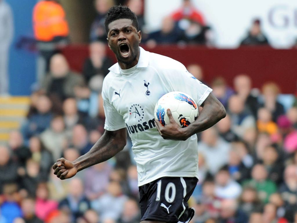 Tottenham striker Emmanuel Adebayor