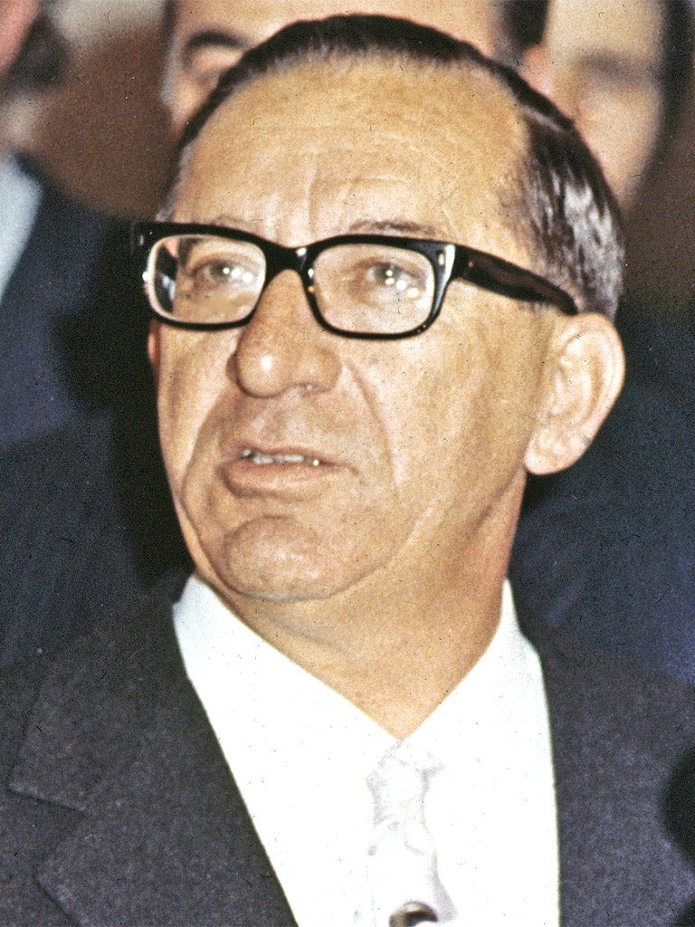 By far Malta's most important 20th-century politician: Mintoff at a press conference in London in 1972