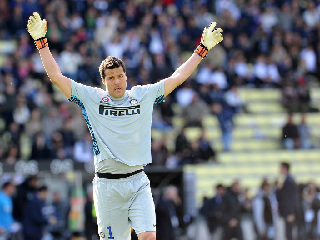 Inter Milan goalkeeper Julio Cesar