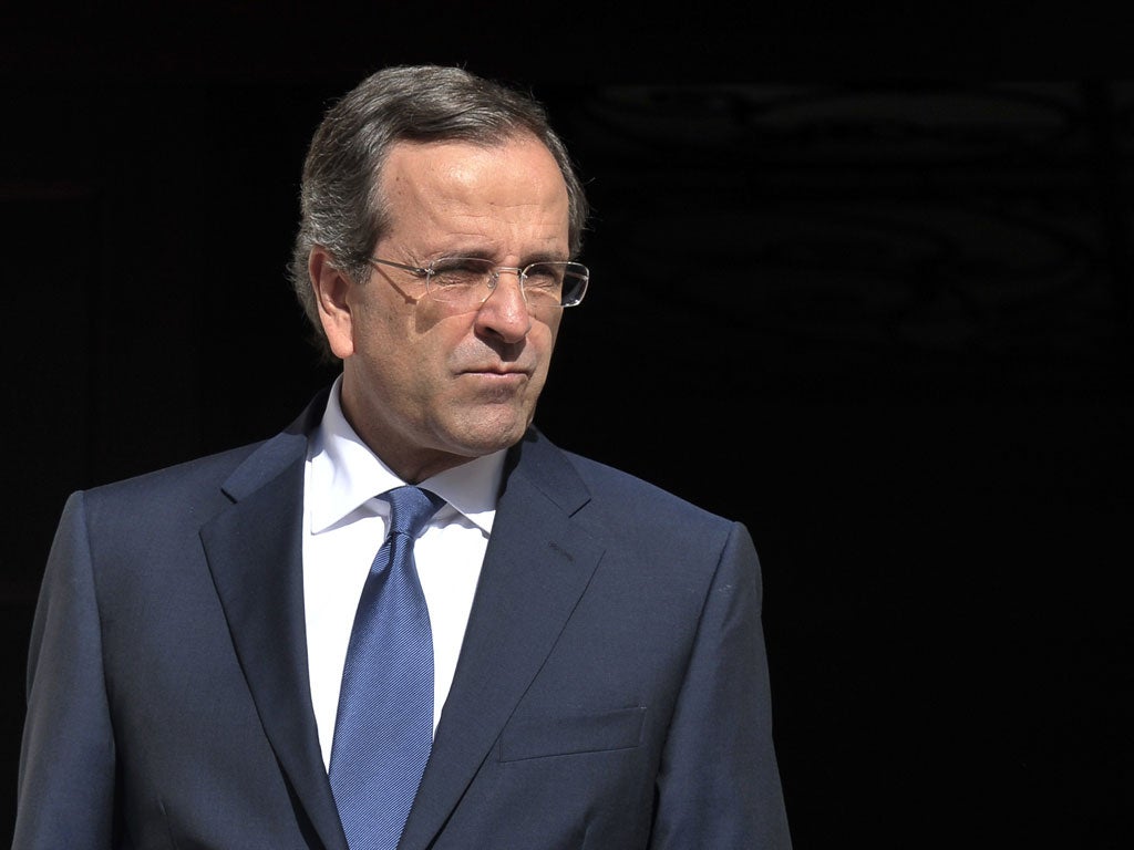 Anxious wait: the Greek Prime Minister, Antonis Samaras