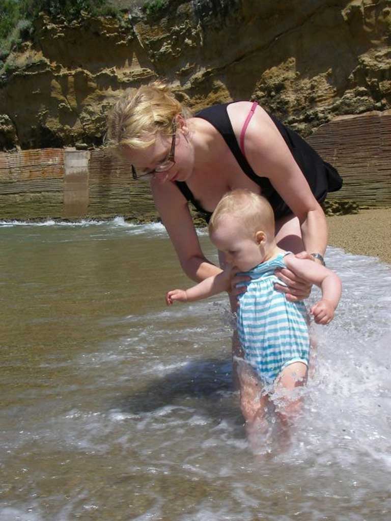 Water baby: Laura and her daughter