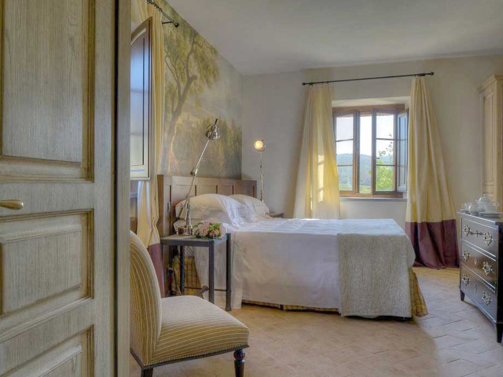 At peace: one of the duplex suites at Castel Monastero