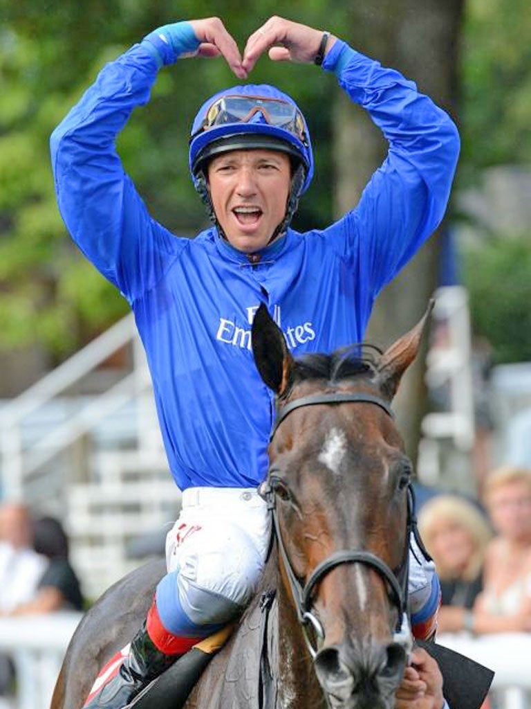 Frankie Dettori celebrates his Ebor victory by doing the ‘Mobot’