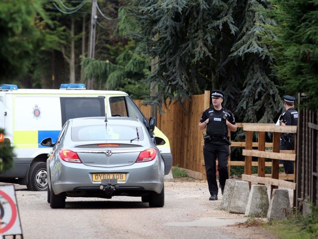 Police at Earls Hall Farm in St Osyth this morning