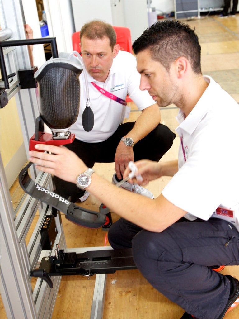 The workshop has fitted three of the blades worn by the likes of GB’s Jonnie Peacock and Oscar Pistorius