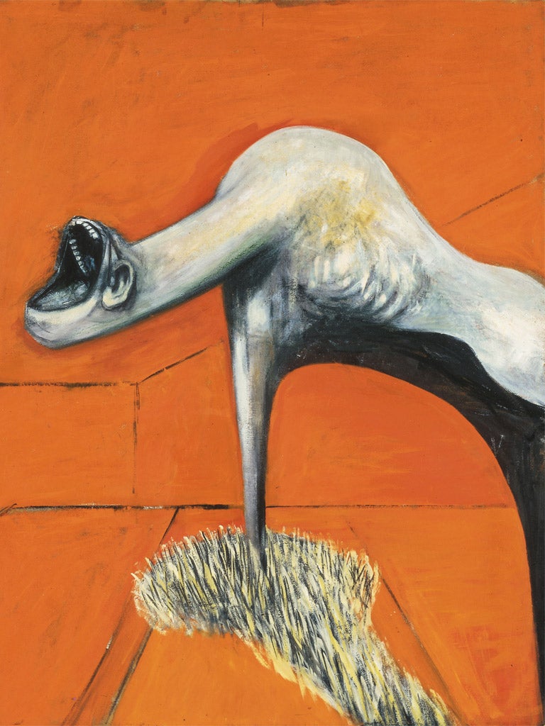 A panel from Bacon's 'Three Studies for Figures at the Base of a Crucifixion', thought to be inspired by Nazi imagery