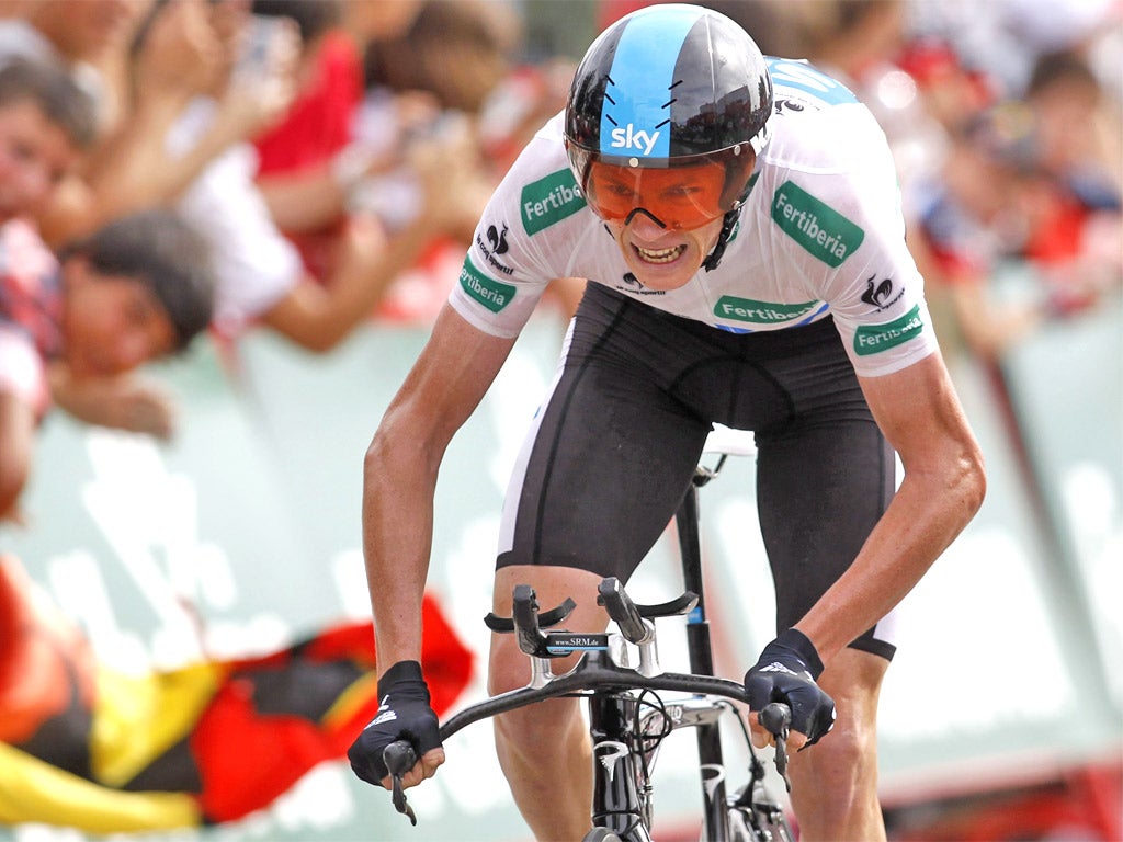 Sky rider Chris Froome pulled out all the stops in yesterday’s time trial