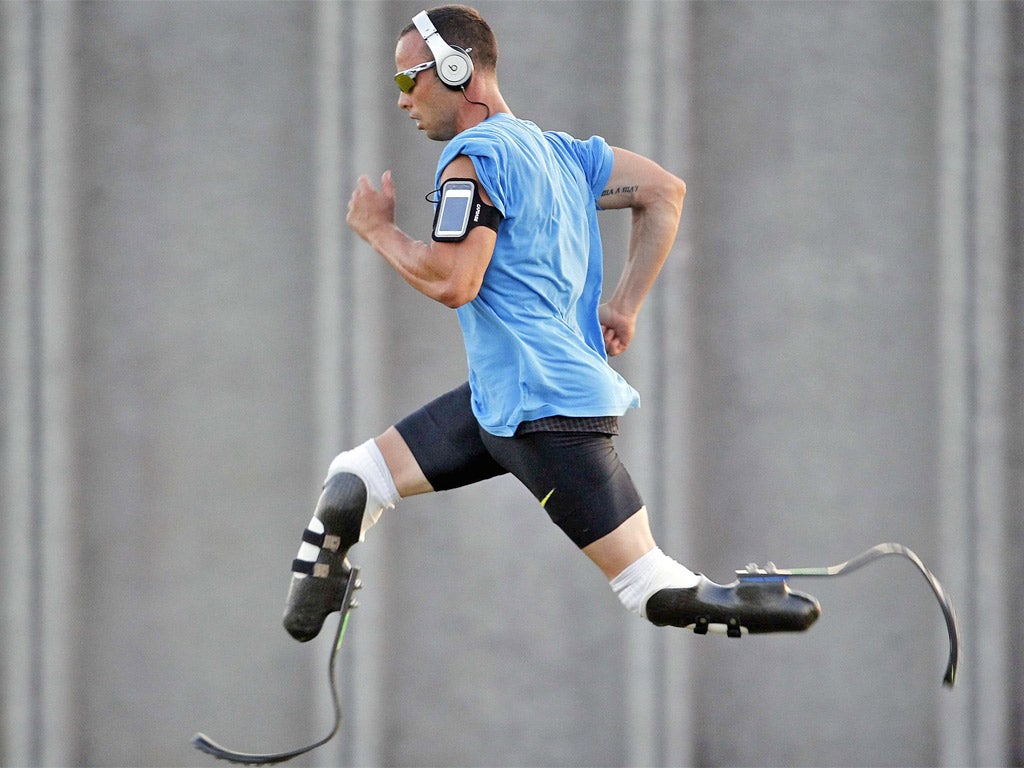 BLADE RUNNER: More than 80 layers of carbon fibre make up the blades now used by almost all amputee runners at the Paralympics. Oscar Pistorius (pictured), the Blade Runner himself, is their most famous wearer, having powered to four Paralympic golds in Beijing and Athens. The South African wears Flex-Foot Cheetah prosthetics invented by US amputee Van Phillips and now produced by the Icelandic firm, Ossur. The blade-style leg was the first to store energy like a spring, re-using it at the crucial moment the leg pushes off from the ground. Pistorius’s leg can return 90 per cent of the energy it stores, far short of the 250 per cent return achieved by a real leg. Pistorius had to prove the blade offered no special advantage before he was allowed to run at the Olympics