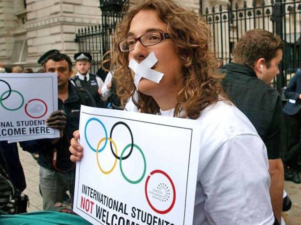 London Met students protest outside Downing Street yesterday