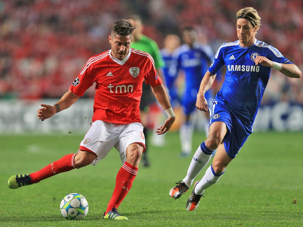 Benfica's Javi Garcia (left) is one of Manchester City's signings