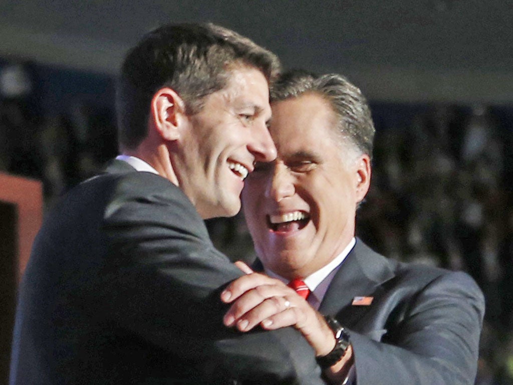 Paul Ryan and Mitt Romney, US Republican candidates