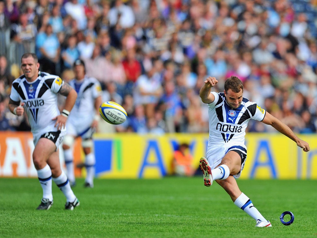 Olly Barkley kicks another penalty for Bath on Saturday