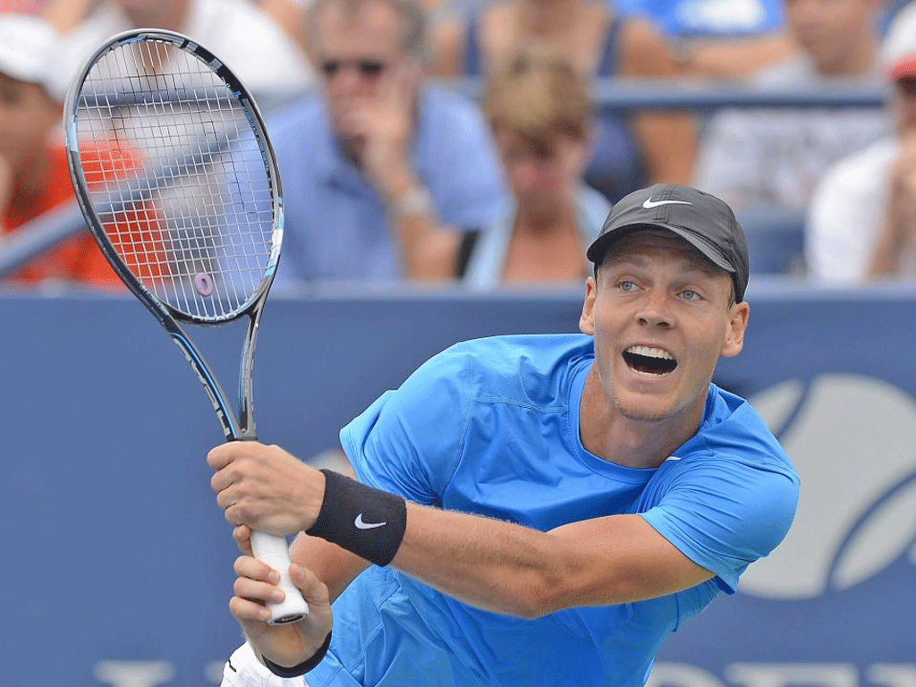 Tomas Berdych en route to beating Nicolas Almagro yesterday