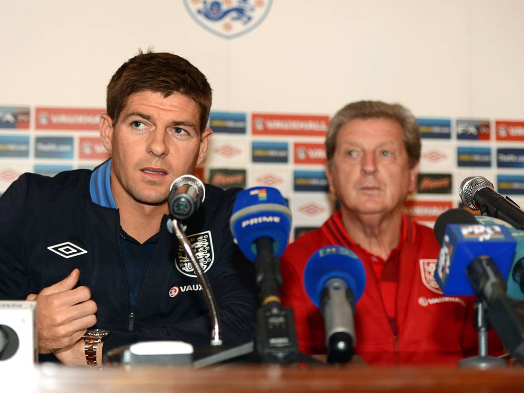 Roy Hodgson and England captain Steven Gerrard