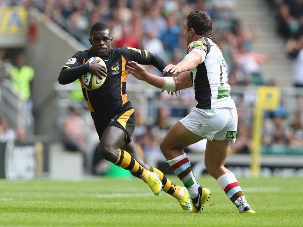 Christian Wade scored two blistering tries at Twickenham getty