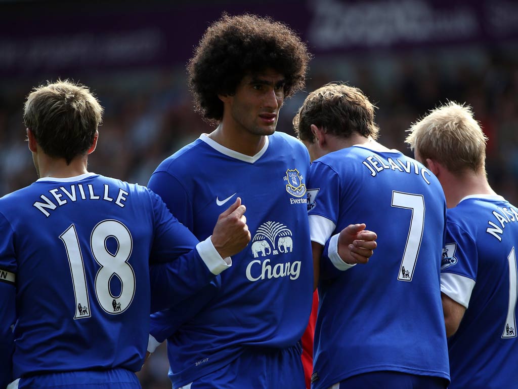 Everton midfielder Marouane Fellaini