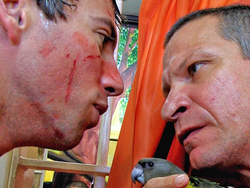 Warren Adler (left) as Caesar and Grant Swanby as Crassus