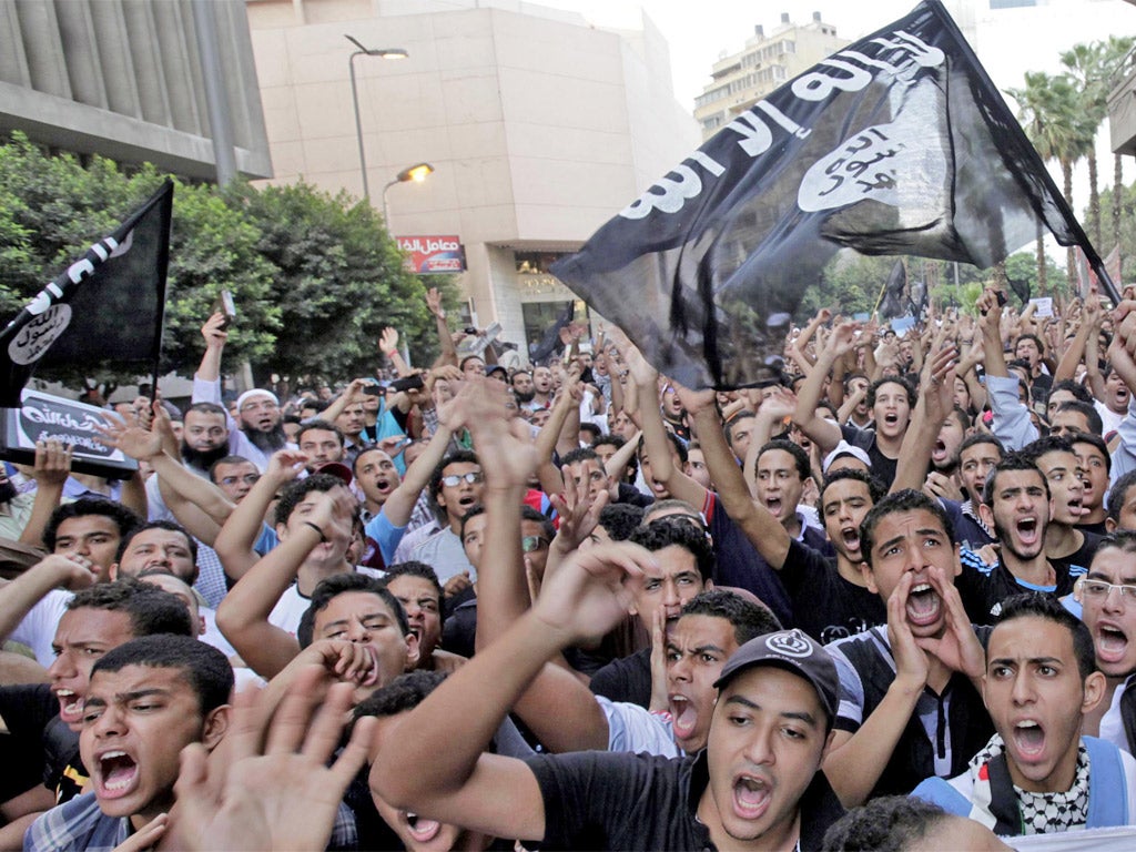 Tuesday's protest over the American film in front of the US embassy in Cairo