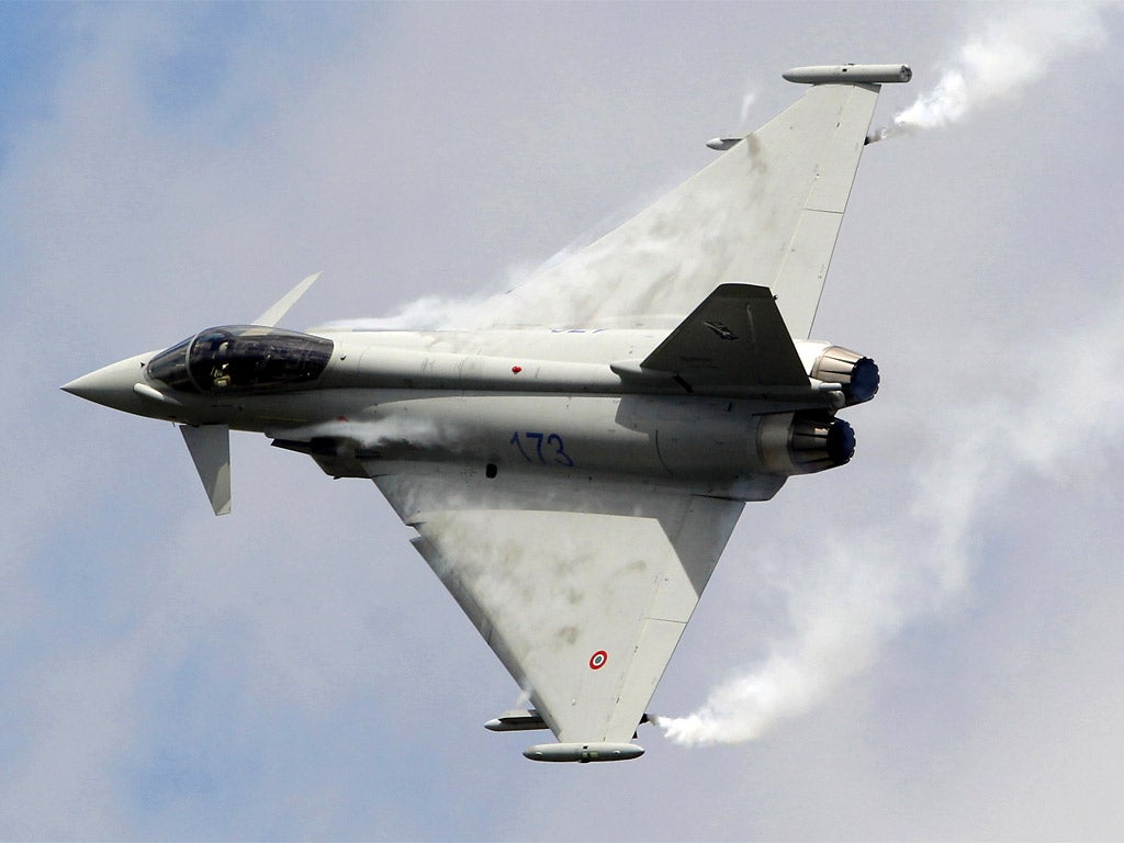 The Eurofighter Typhoon, used by the RAF