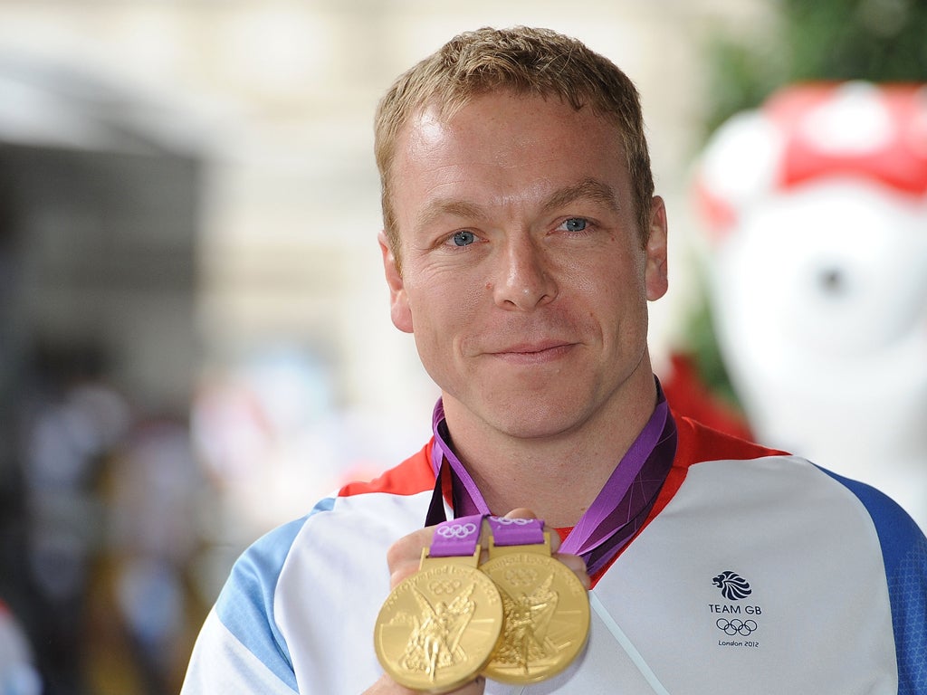 Sir Chris won two gold medals at the London 2012 Games, taking his Olympic gold medal total to six