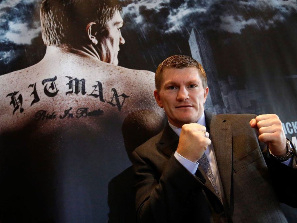 Ricky Hatton announced his comeback yesterday in Manchester