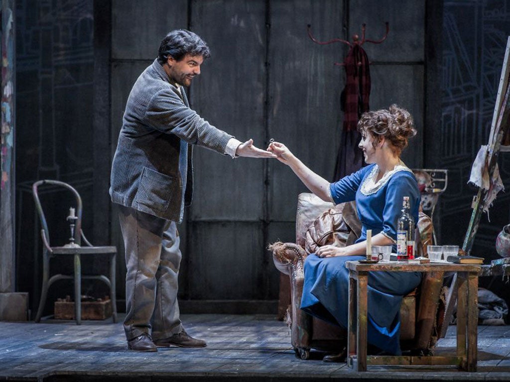 Rodolfo (Alex Vicens) woos Mimi (Giselle Allen)