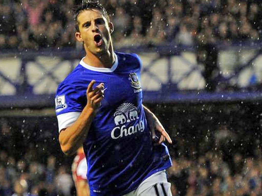 Everton’s new striker, Kevin Mirallas already has two goals for his new club