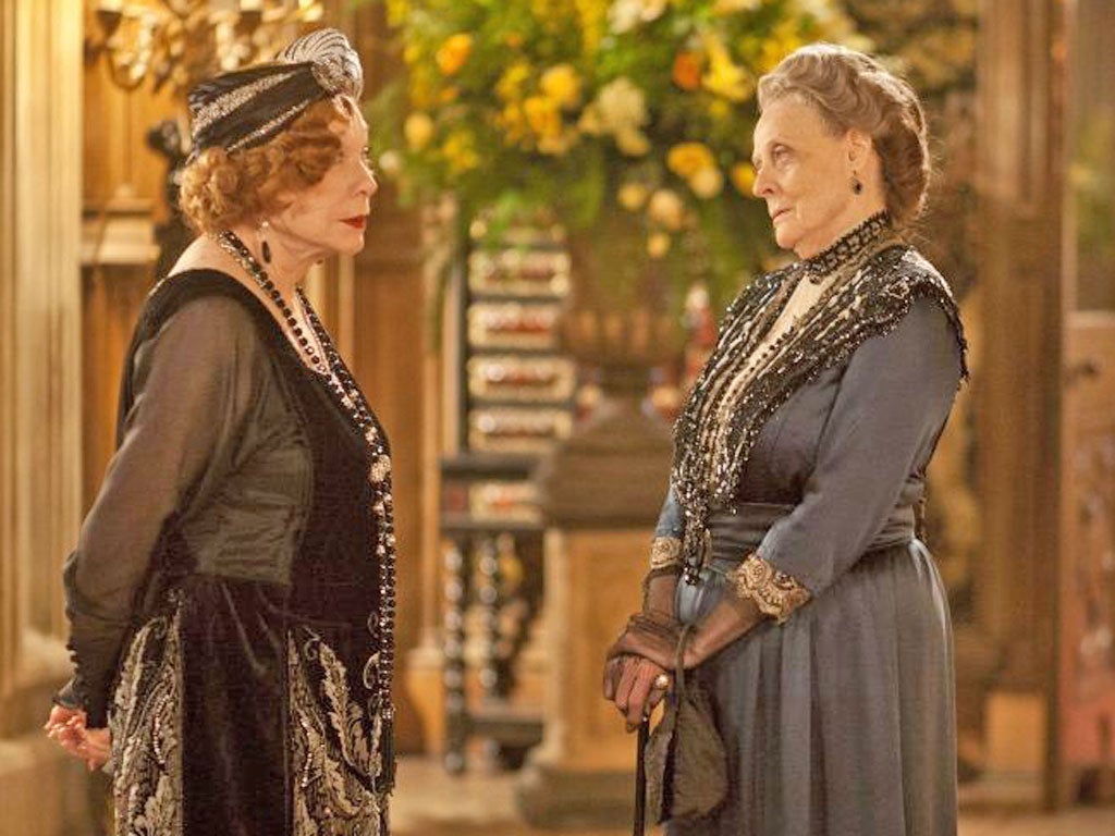 Shirley MacLaine as Martha Levison and Dame Maggie Smith as Lady Grantham in last night’s Downton