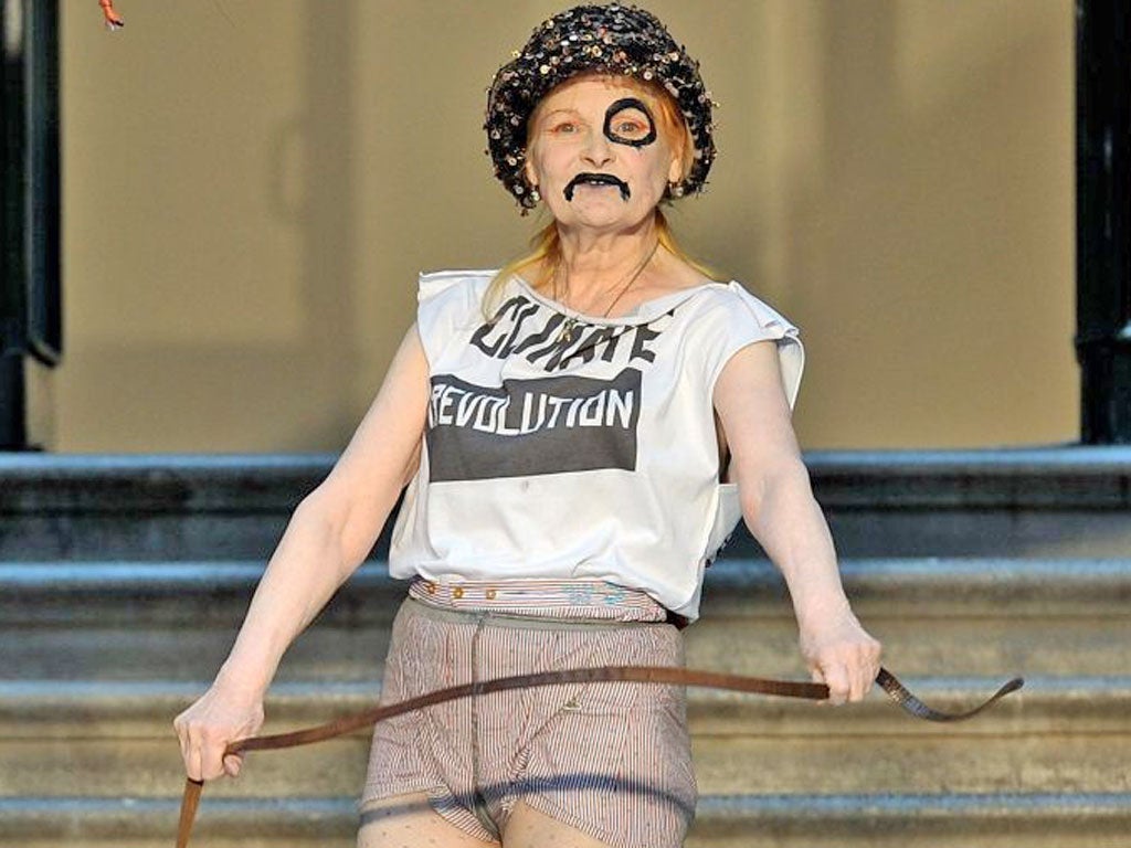 Vivienne Westwood at her show yesterday