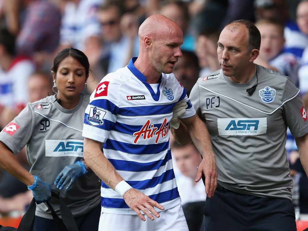 Johnson was forced off in the first half against Chelsea