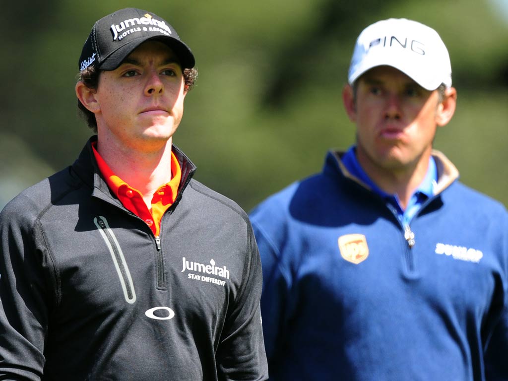 Rory McIlroy and Lee Westwood at the US Open