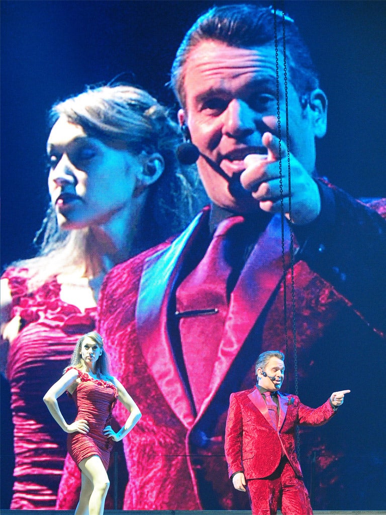 Chris Moyles as Herod during a dress rehearsal for the new production of 'Jesus Christ Superstar'