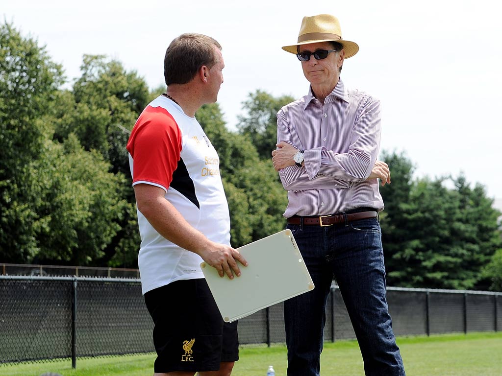 Former Liverpool manager Brendan Rodgers with principal owner John Henry (Getty)