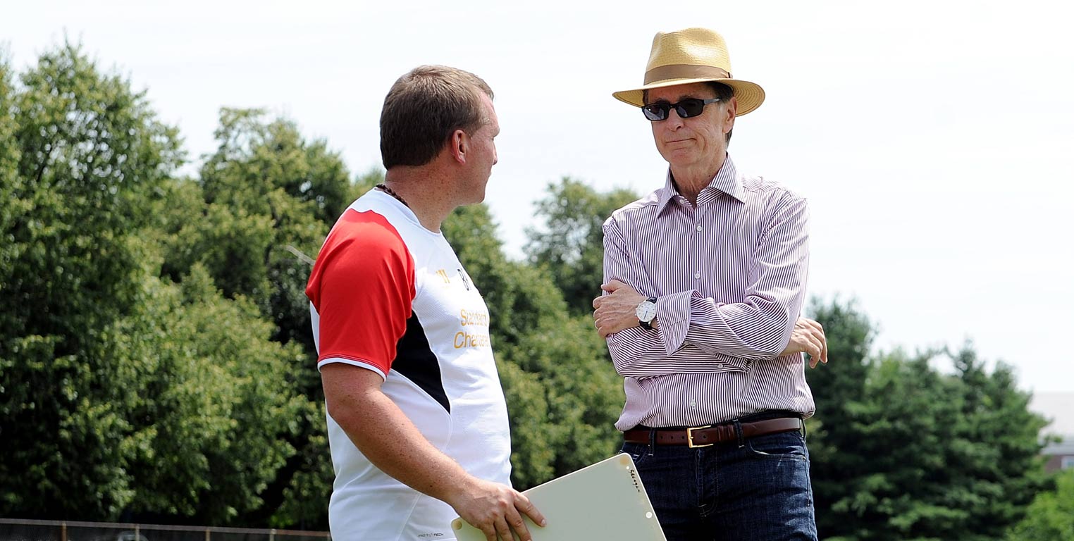 Liverpool manager Brendan Rodgers with principal owner John Henry