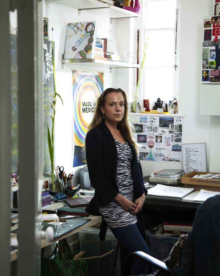 Wohler with one of her 'altars' on the office windowsill