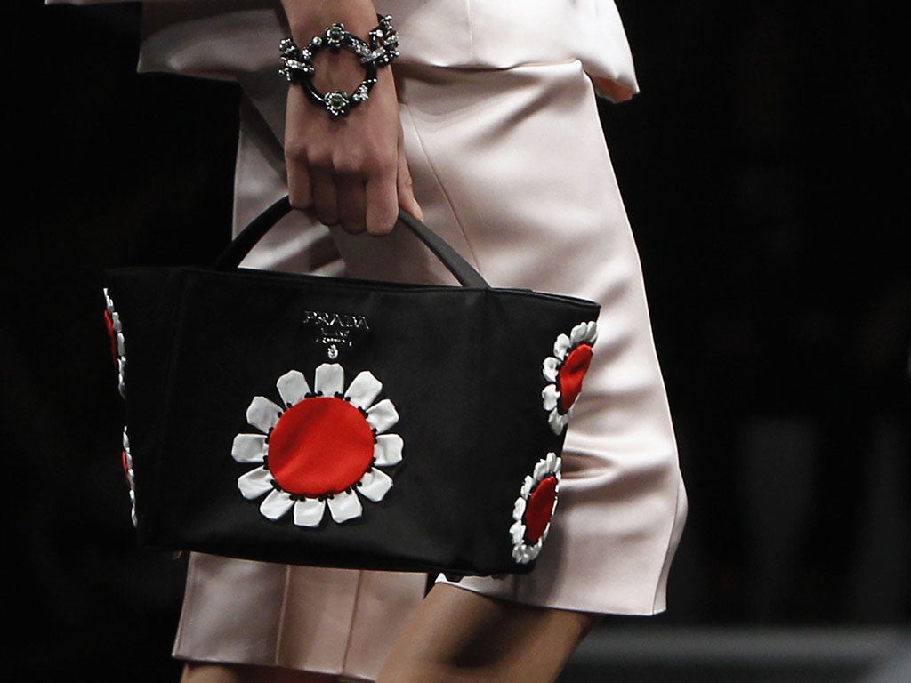 A floral Prada bag