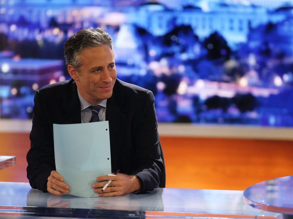 Jon Stewart of Comedy Central's 'The Daily Show with Jon Stewart' September 5, 2008 in St. Paul, Minnesota.