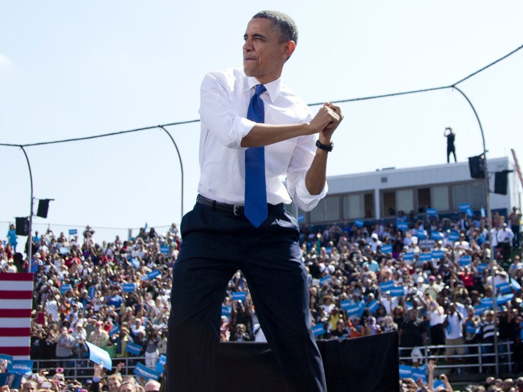 Obama swing: 'Four more years' was the chant on Friday at the ballpark