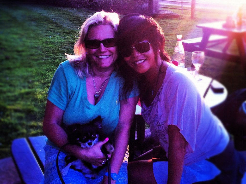 Sarah Graham (pictured left, with her partner), 43, is a drug counsellor, living in London, and a recovering cocaine user. She says the homophobic bullying she experienced at school was a factor in her addiction, which nearly killed her