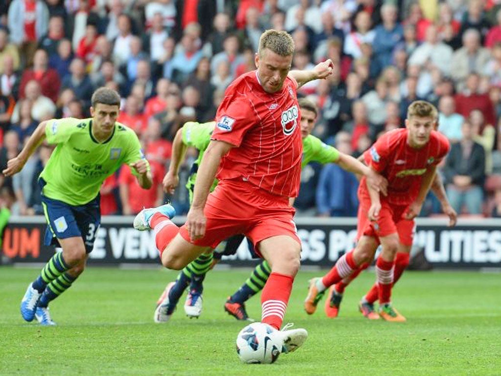 Rickie Lambert scores during Southampton’s romp