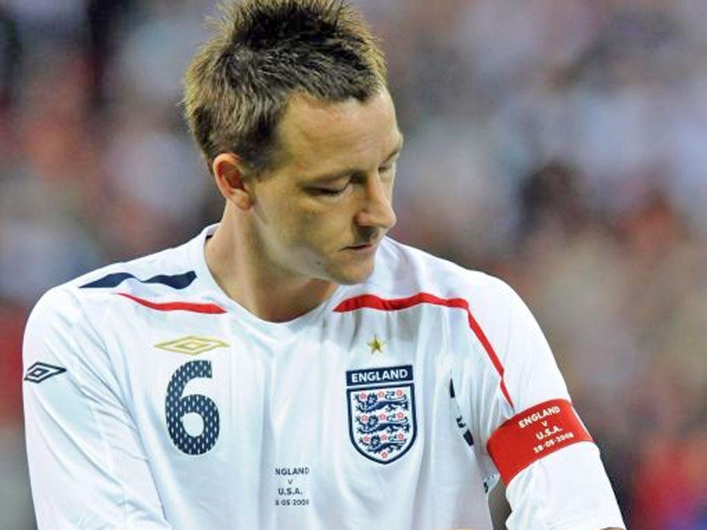 John Terry won 78 England caps between 2003 and this year and
was captain from 2006 to 2010